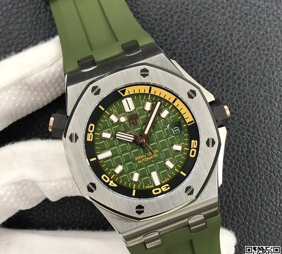 Audemars Piguet Royal Oak Offshore 15720ST.OO.A052CA.01 BF Factory 1:1 Best Edition Replica Watch Green Strap